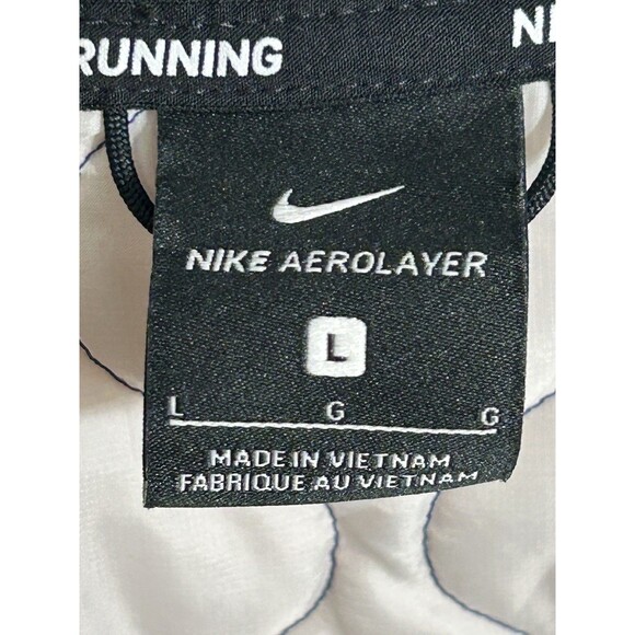 NIKE Aerolayer Womens Colorblock Quilted Puffer Full Zip RUNNING Vest Size LARGE - Picture 16 of 16